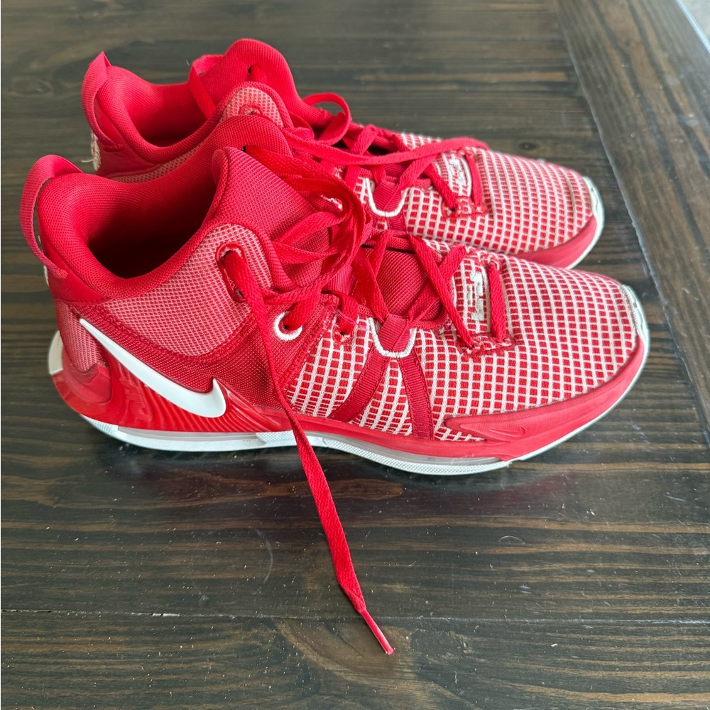 Nike Mens Basketball shoes Red with White Accents